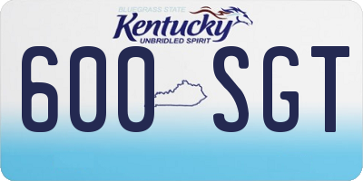 KY license plate 600SGT