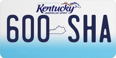 KY license plate 600SHA
