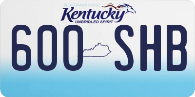KY license plate 600SHB