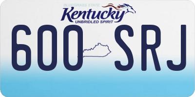 KY license plate 600SRJ