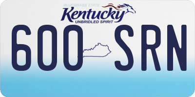KY license plate 600SRN