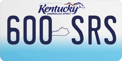 KY license plate 600SRS