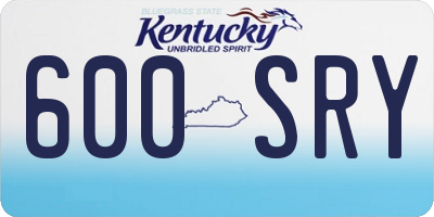KY license plate 600SRY