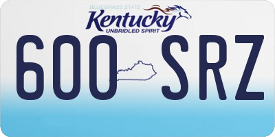 KY license plate 600SRZ