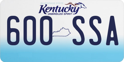 KY license plate 600SSA