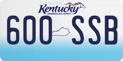 KY license plate 600SSB