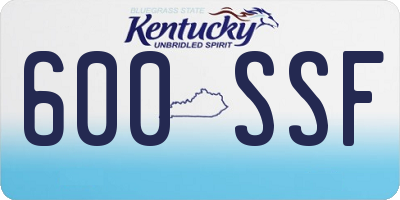 KY license plate 600SSF