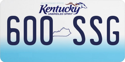 KY license plate 600SSG