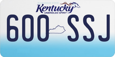 KY license plate 600SSJ