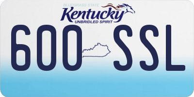 KY license plate 600SSL