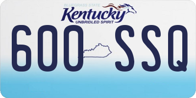 KY license plate 600SSQ
