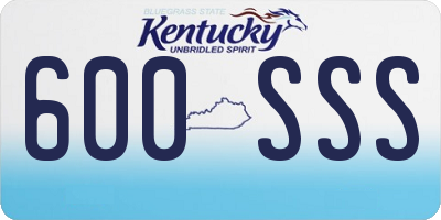 KY license plate 600SSS