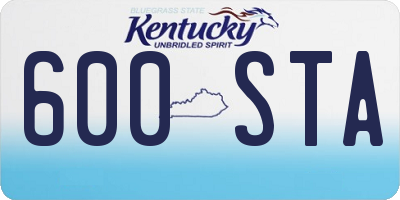 KY license plate 600STA