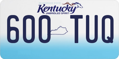 KY license plate 600TUQ