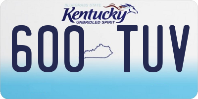 KY license plate 600TUV