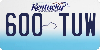 KY license plate 600TUW