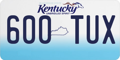 KY license plate 600TUX