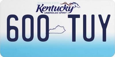 KY license plate 600TUY