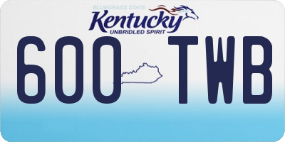 KY license plate 600TWB