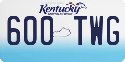 KY license plate 600TWG