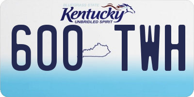 KY license plate 600TWH