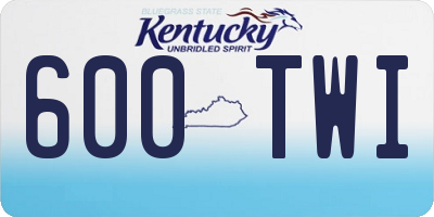 KY license plate 600TWI