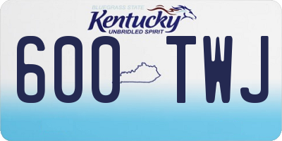 KY license plate 600TWJ