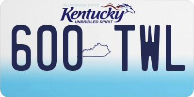 KY license plate 600TWL