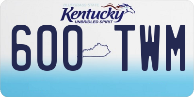 KY license plate 600TWM