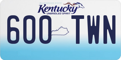 KY license plate 600TWN