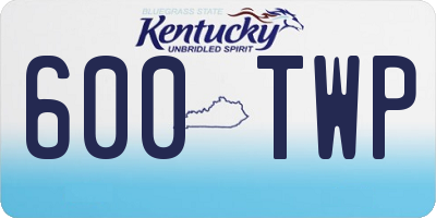KY license plate 600TWP