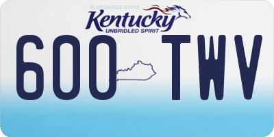 KY license plate 600TWV