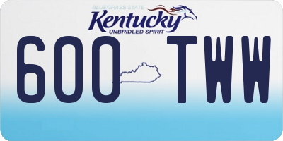 KY license plate 600TWW