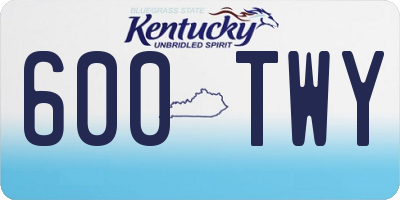 KY license plate 600TWY