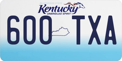KY license plate 600TXA