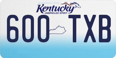 KY license plate 600TXB