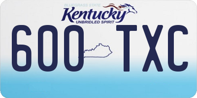 KY license plate 600TXC