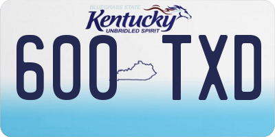 KY license plate 600TXD