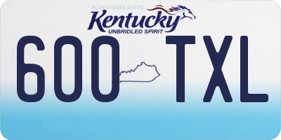 KY license plate 600TXL