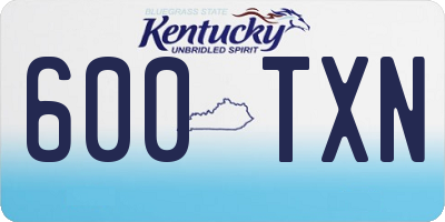 KY license plate 600TXN
