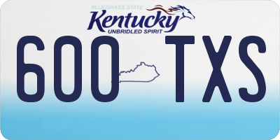 KY license plate 600TXS