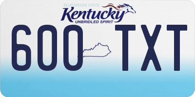 KY license plate 600TXT