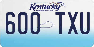 KY license plate 600TXU