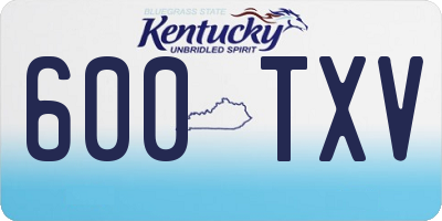 KY license plate 600TXV