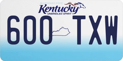 KY license plate 600TXW