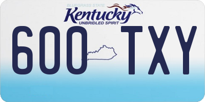 KY license plate 600TXY