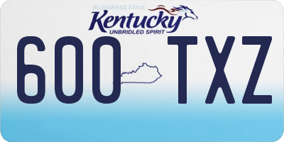 KY license plate 600TXZ