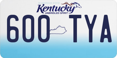 KY license plate 600TYA