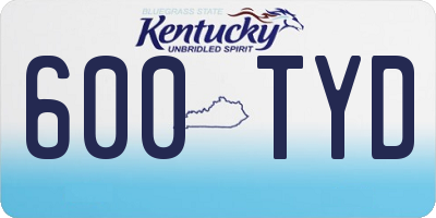 KY license plate 600TYD