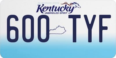 KY license plate 600TYF